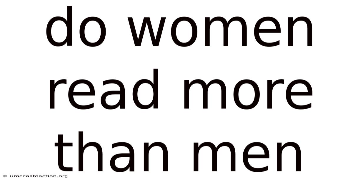 Do Women Read More Than Men