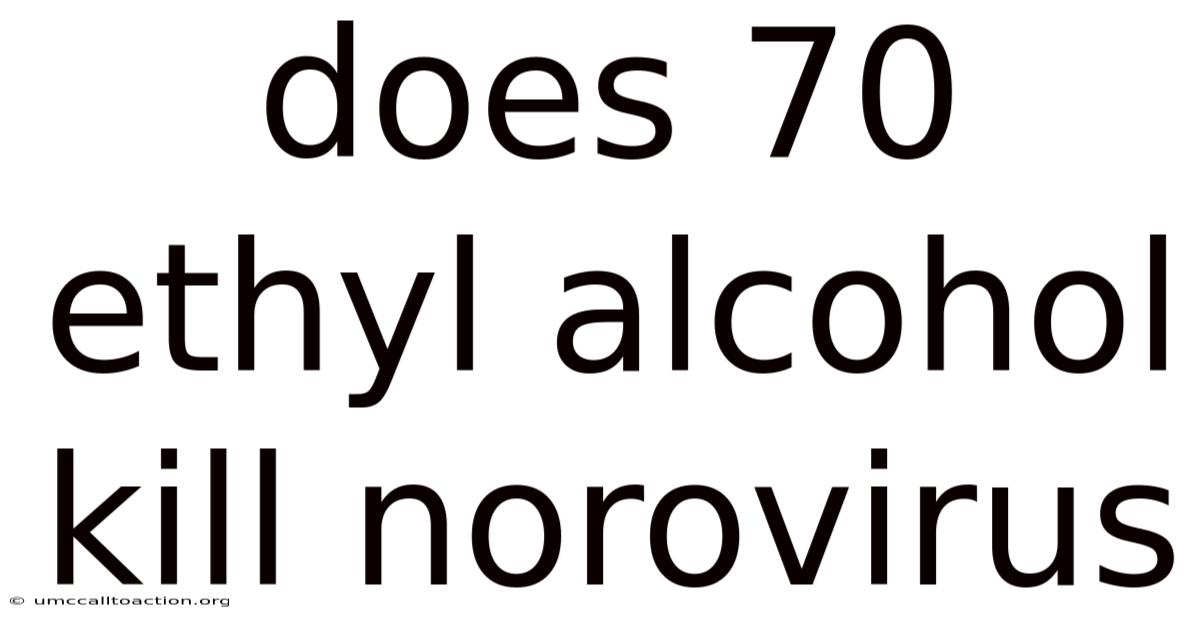 Does 70 Ethyl Alcohol Kill Norovirus
