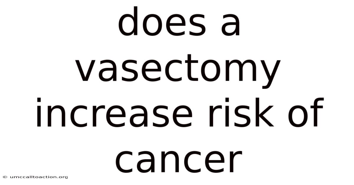 Does A Vasectomy Increase Risk Of Cancer