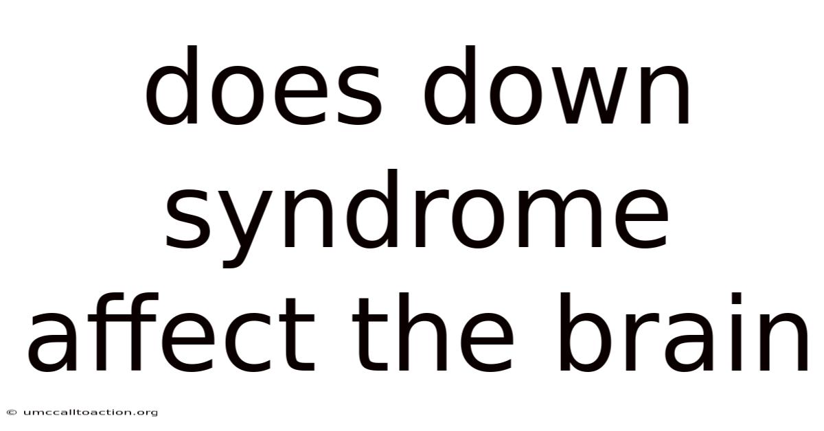 Does Down Syndrome Affect The Brain