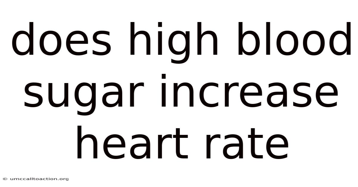 Does High Blood Sugar Increase Heart Rate