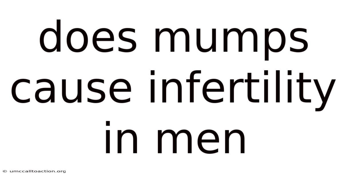 Does Mumps Cause Infertility In Men