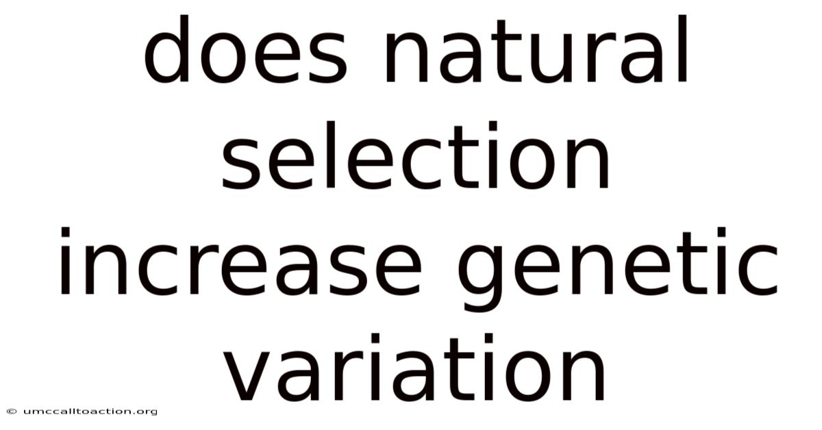 Does Natural Selection Increase Genetic Variation