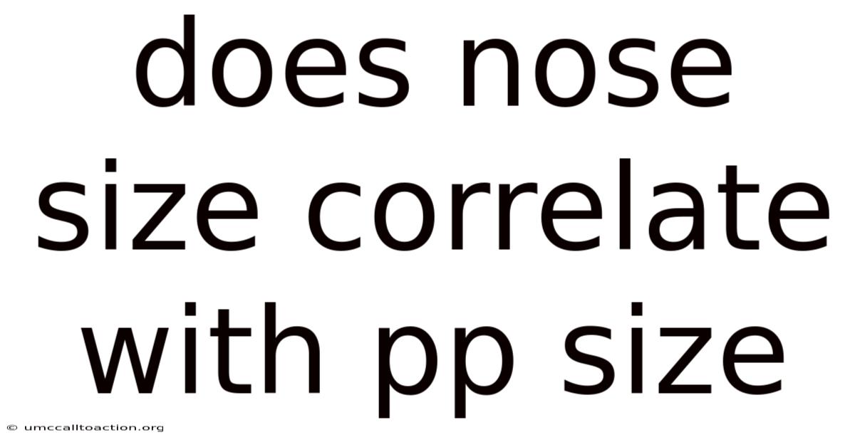 Does Nose Size Correlate With Pp Size
