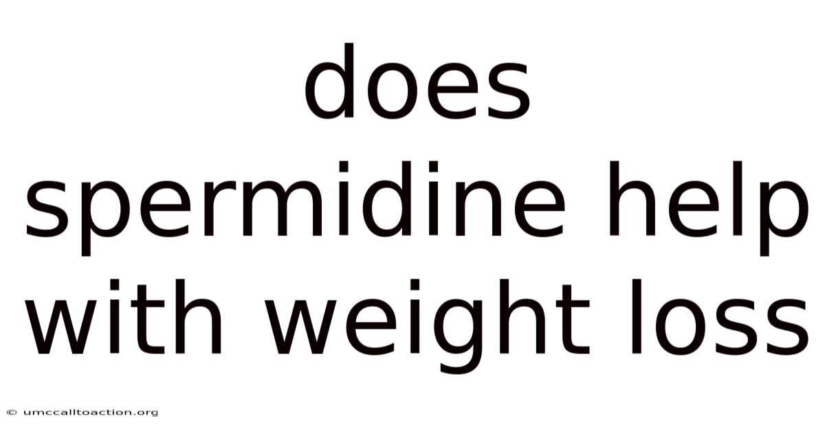 Does Spermidine Help With Weight Loss