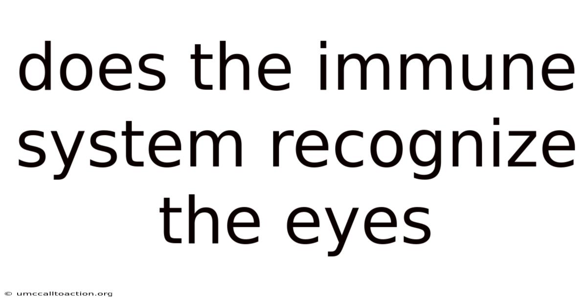 Does The Immune System Recognize The Eyes