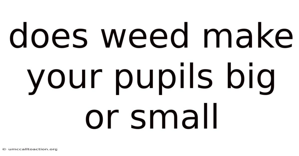 Does Weed Make Your Pupils Big Or Small