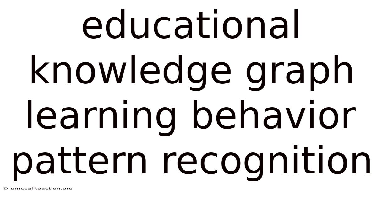Educational Knowledge Graph Learning Behavior Pattern Recognition