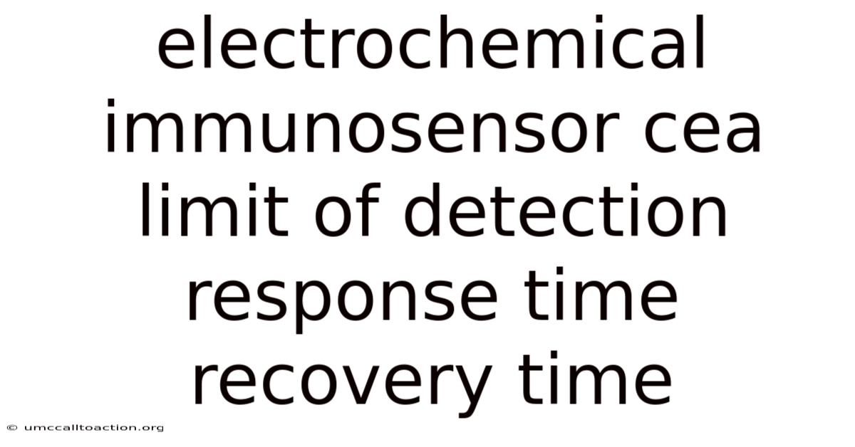 Electrochemical Immunosensor Cea Limit Of Detection Response Time Recovery Time