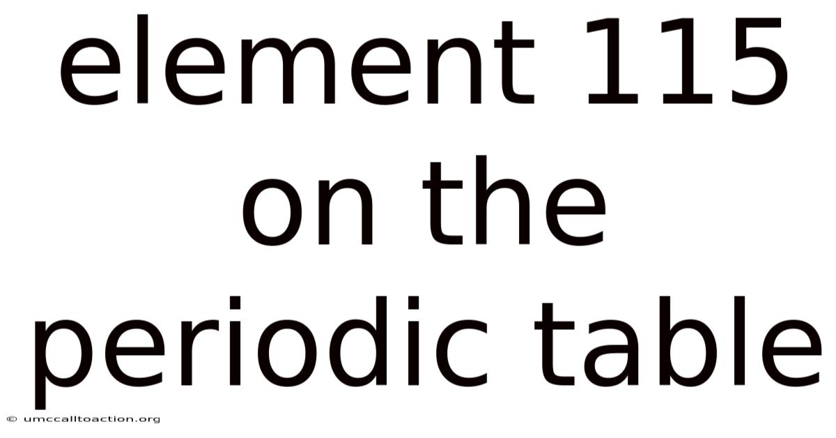 Element 115 On The Periodic Table
