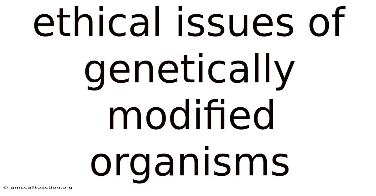 Ethical Issues Of Genetically Modified Organisms
