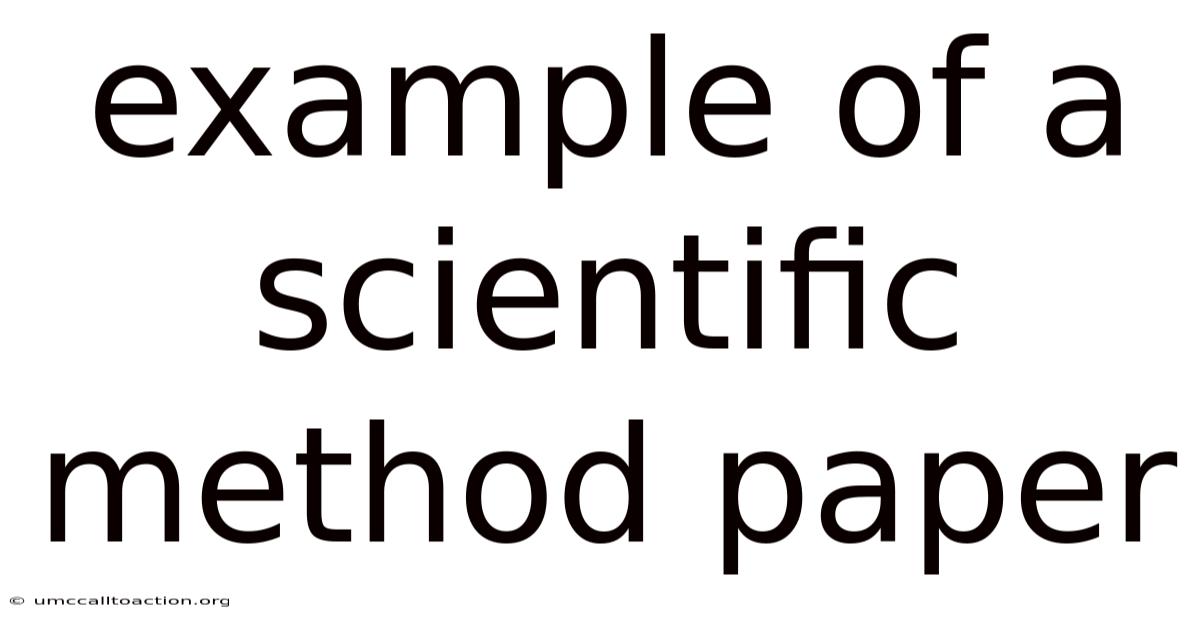 Example Of A Scientific Method Paper
