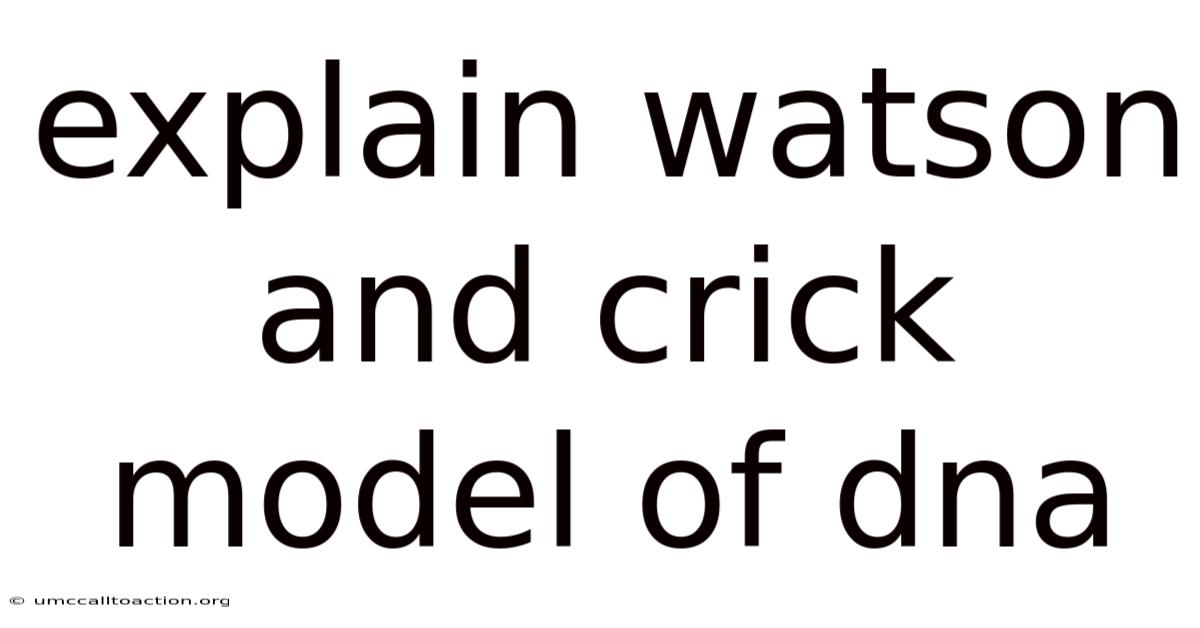 Explain Watson And Crick Model Of Dna