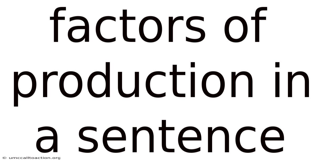 Factors Of Production In A Sentence