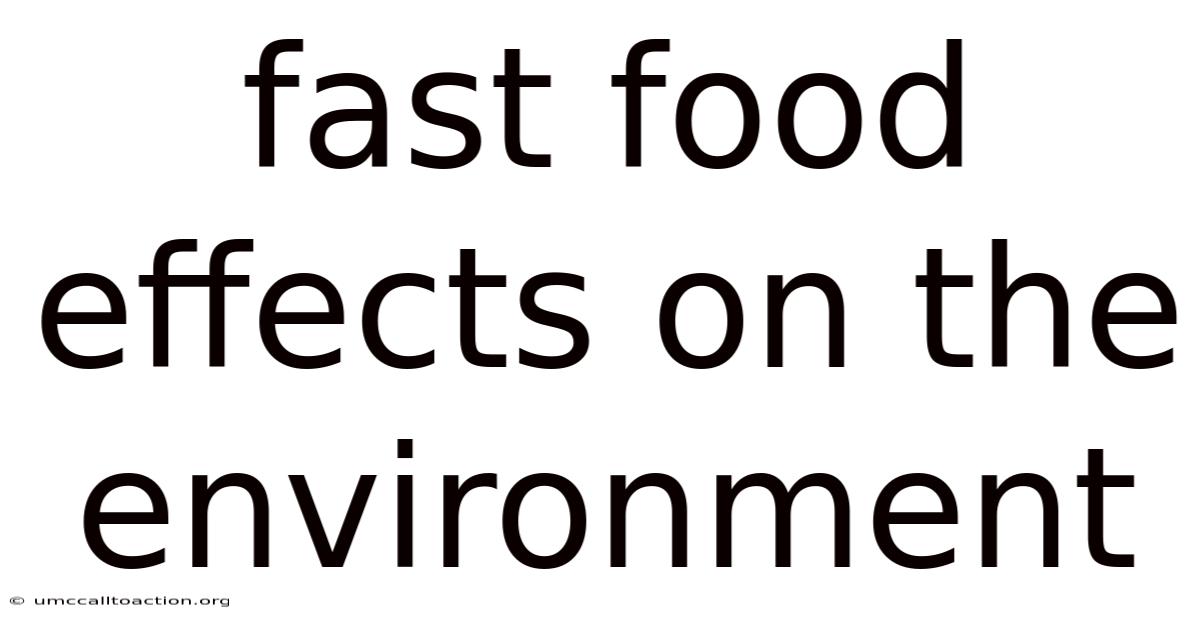 Fast Food Effects On The Environment