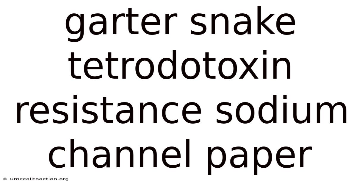 Garter Snake Tetrodotoxin Resistance Sodium Channel Paper