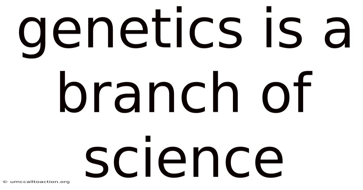 Genetics Is A Branch Of Science