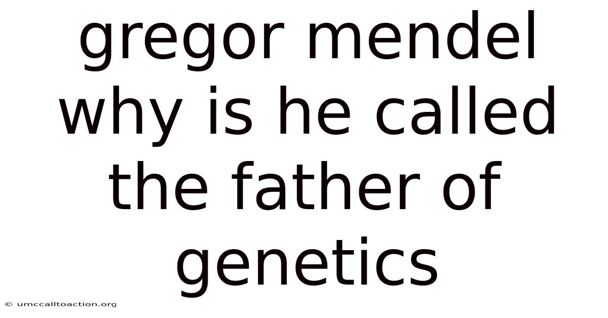 Gregor Mendel Why Is He Called The Father Of Genetics