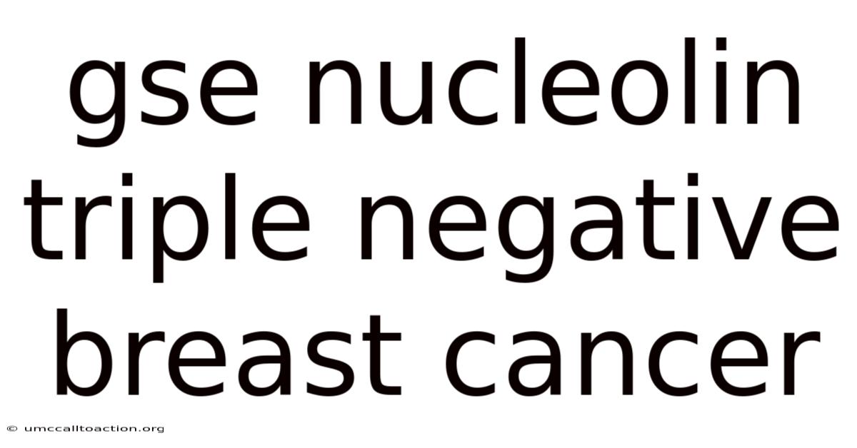 Gse Nucleolin Triple Negative Breast Cancer