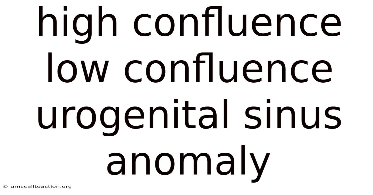 High Confluence Low Confluence Urogenital Sinus Anomaly