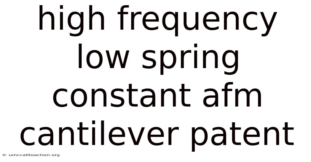 High Frequency Low Spring Constant Afm Cantilever Patent