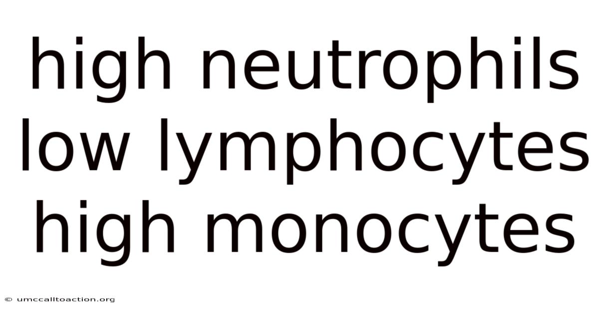 High Neutrophils Low Lymphocytes High Monocytes