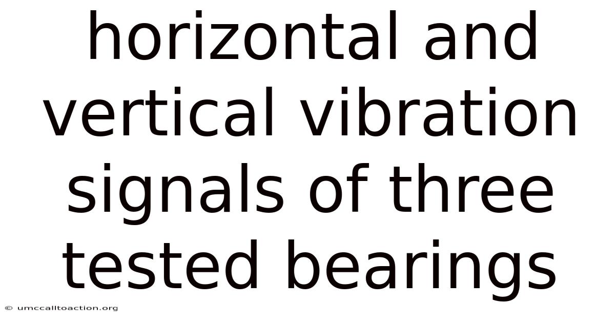 Horizontal And Vertical Vibration Signals Of Three Tested Bearings