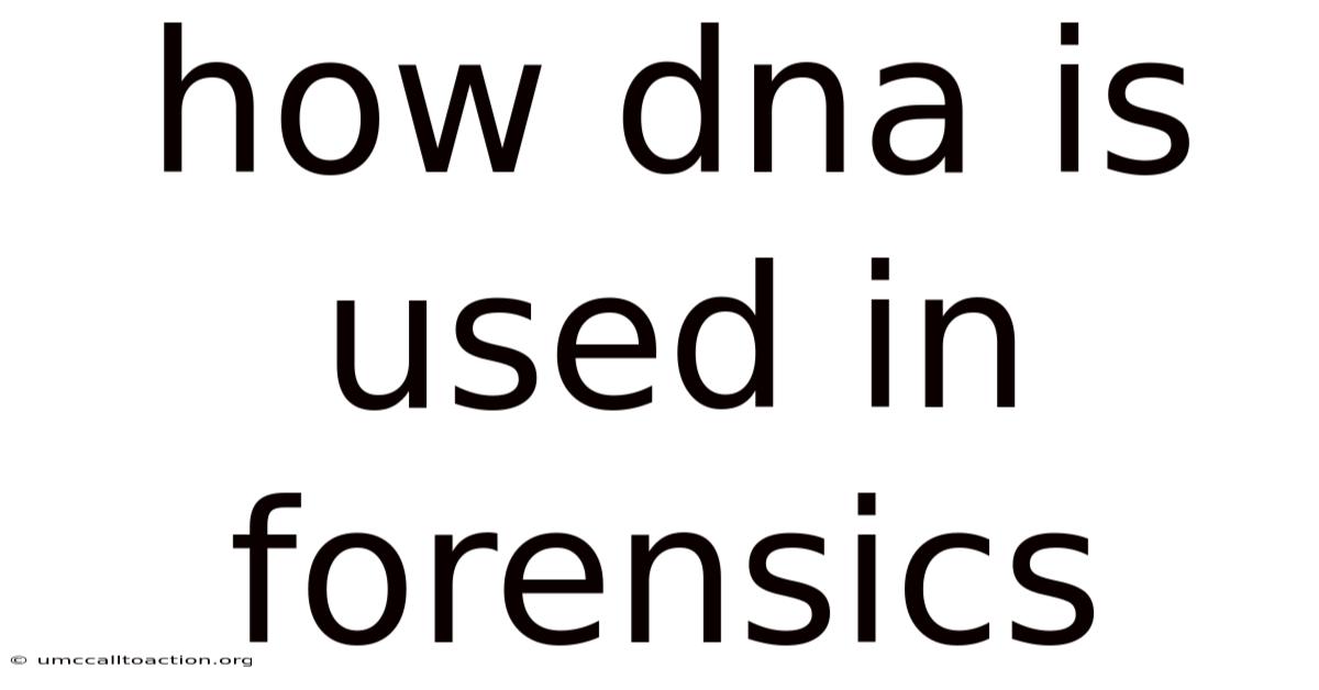 How Dna Is Used In Forensics