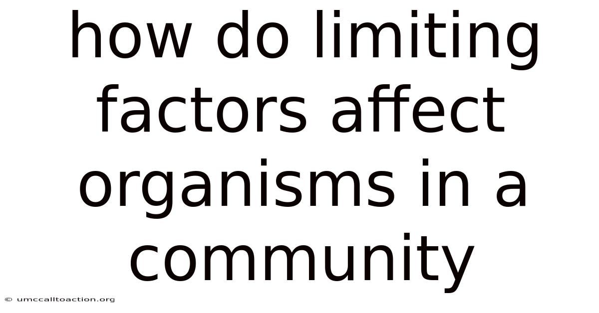 How Do Limiting Factors Affect Organisms In A Community