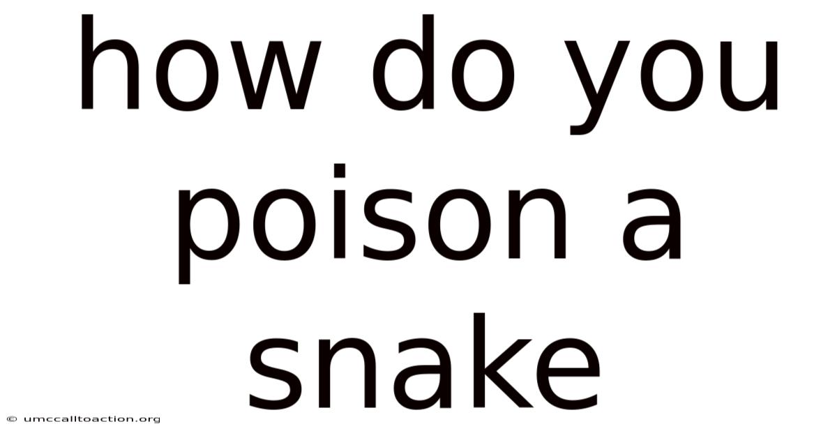 How Do You Poison A Snake