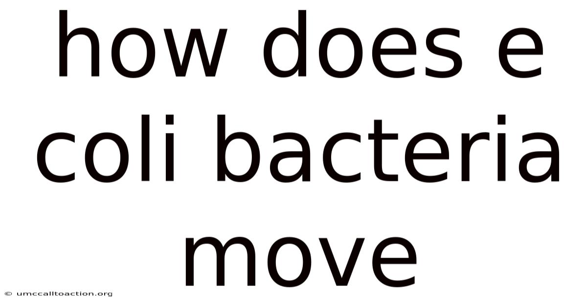 How Does E Coli Bacteria Move