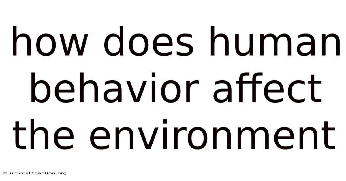 How Does Human Behavior Affect The Environment