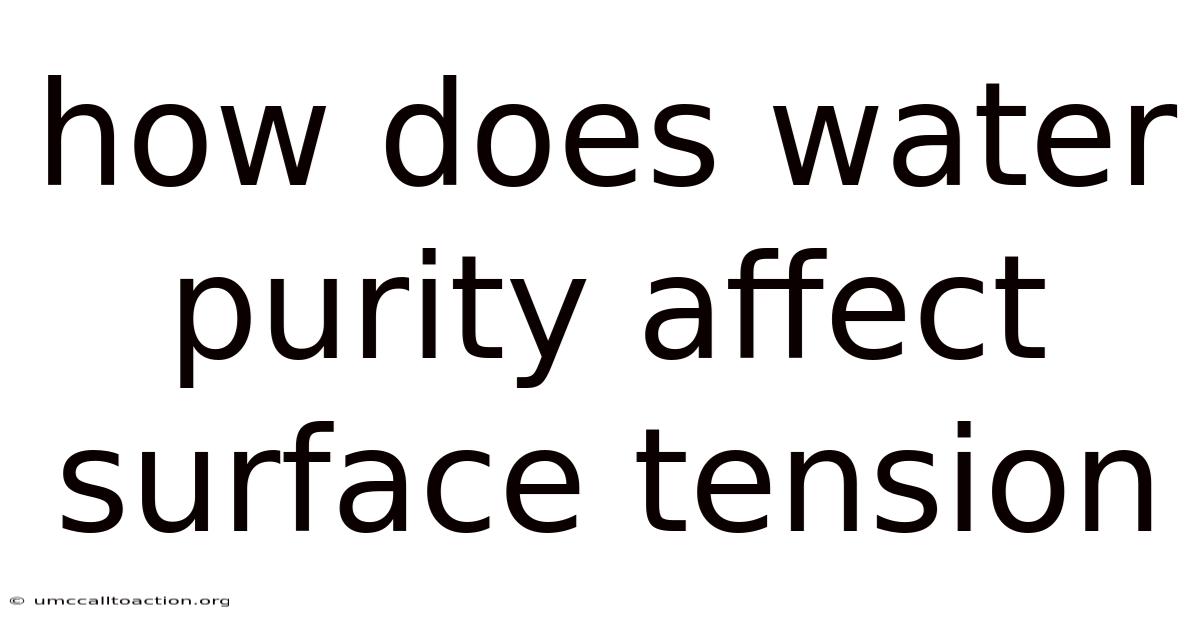 How Does Water Purity Affect Surface Tension
