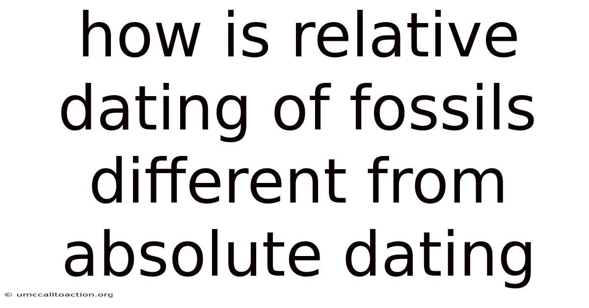 How Is Relative Dating Of Fossils Different From Absolute Dating