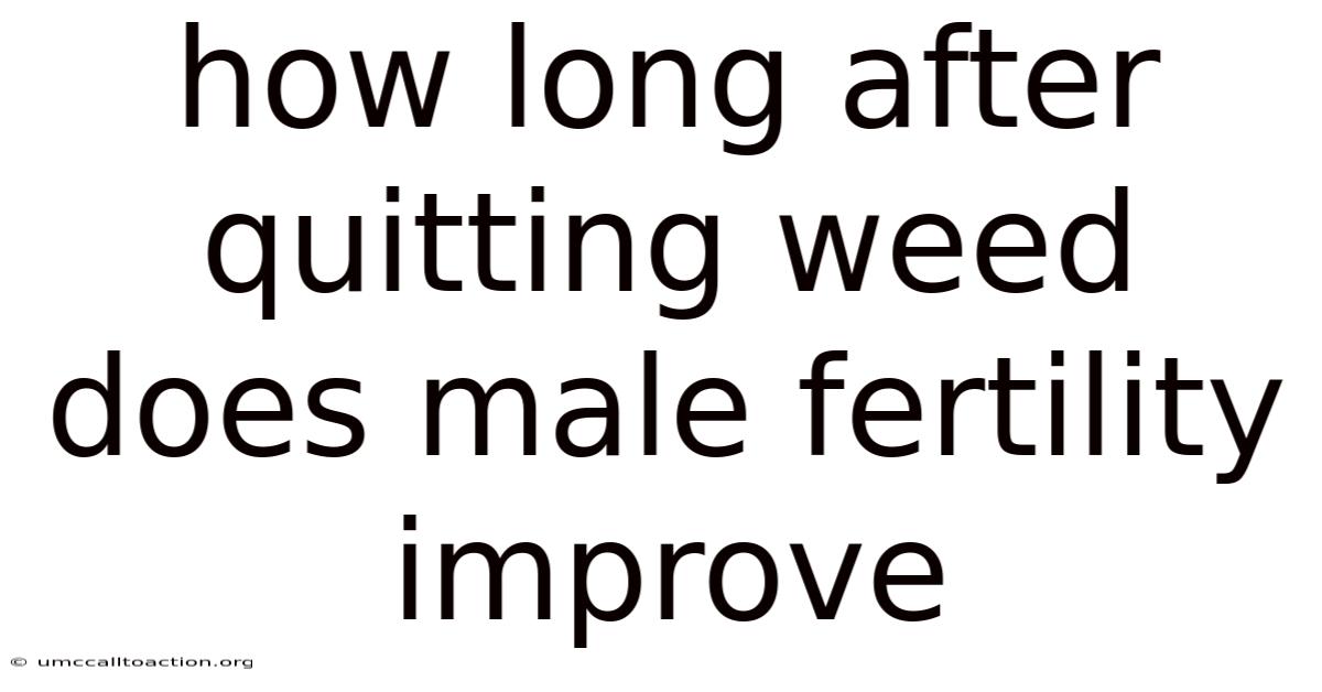 How Long After Quitting Weed Does Male Fertility Improve