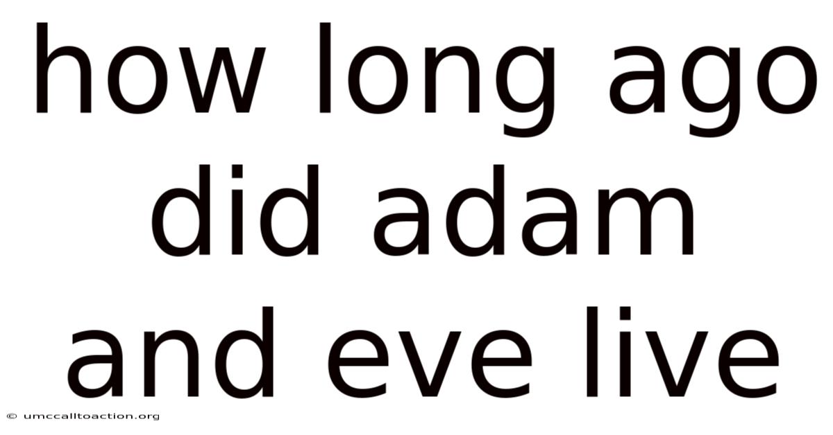 How Long Ago Did Adam And Eve Live