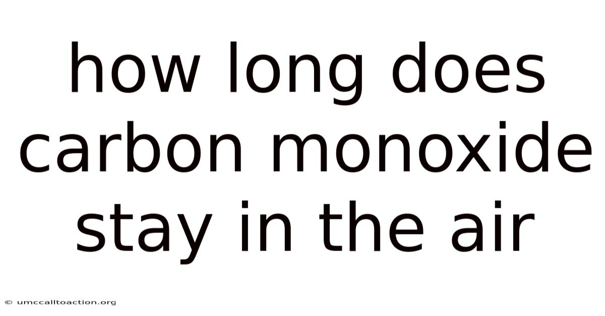 How Long Does Carbon Monoxide Stay In The Air