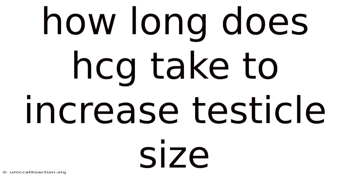 How Long Does Hcg Take To Increase Testicle Size