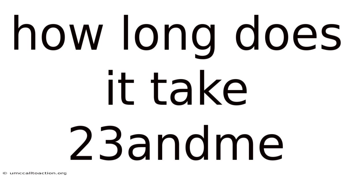 How Long Does It Take 23andme