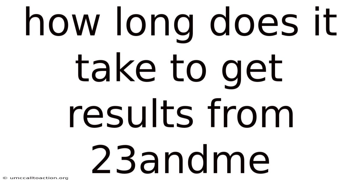 How Long Does It Take To Get Results From 23andme