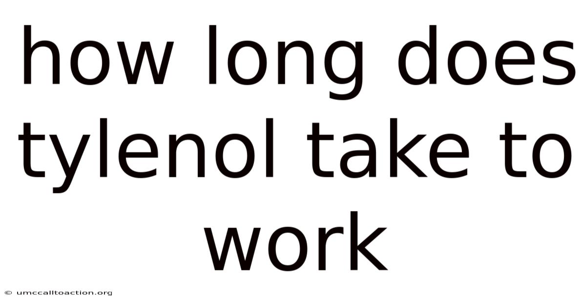 How Long Does Tylenol Take To Work
