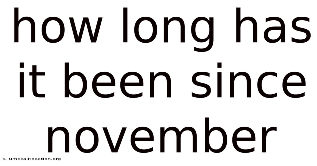 How Long Has It Been Since November