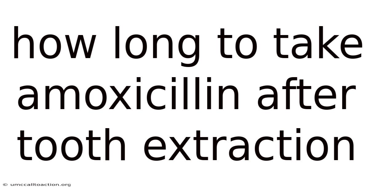 How Long To Take Amoxicillin After Tooth Extraction