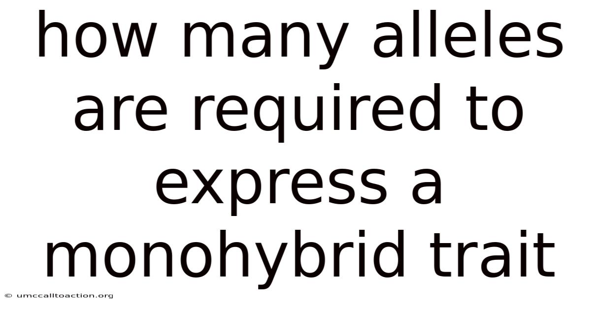 How Many Alleles Are Required To Express A Monohybrid Trait
