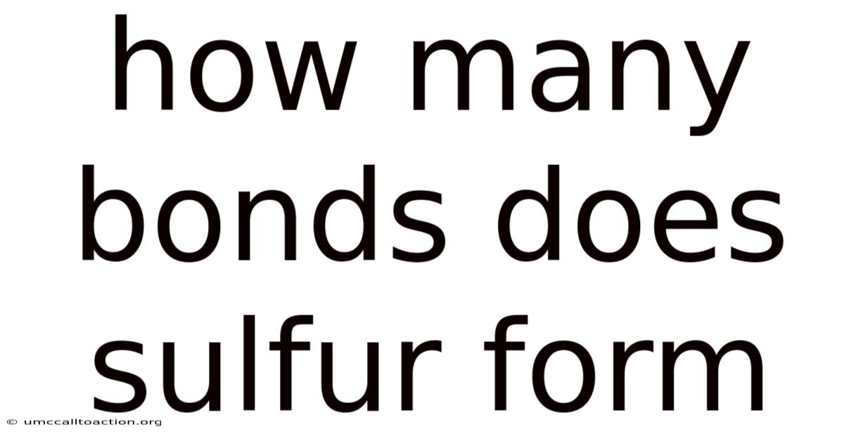 How Many Bonds Does Sulfur Form