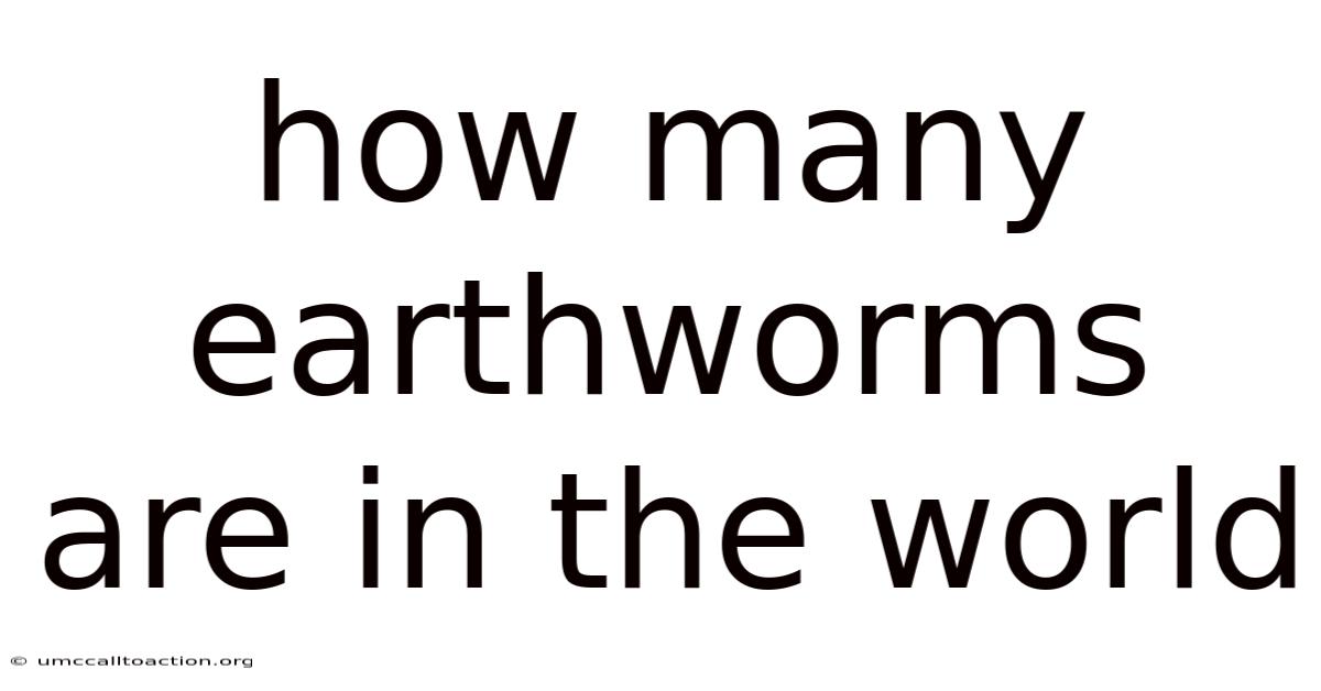 How Many Earthworms Are In The World