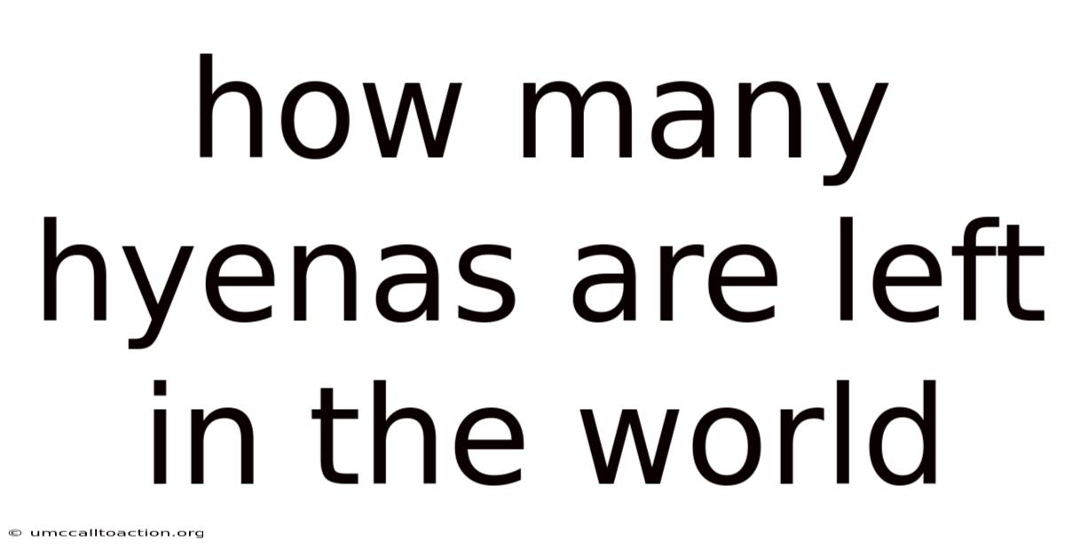 How Many Hyenas Are Left In The World