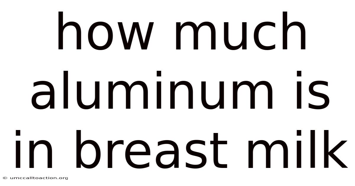 How Much Aluminum Is In Breast Milk