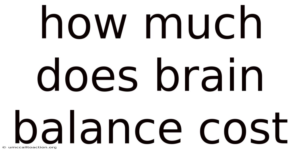 How Much Does Brain Balance Cost