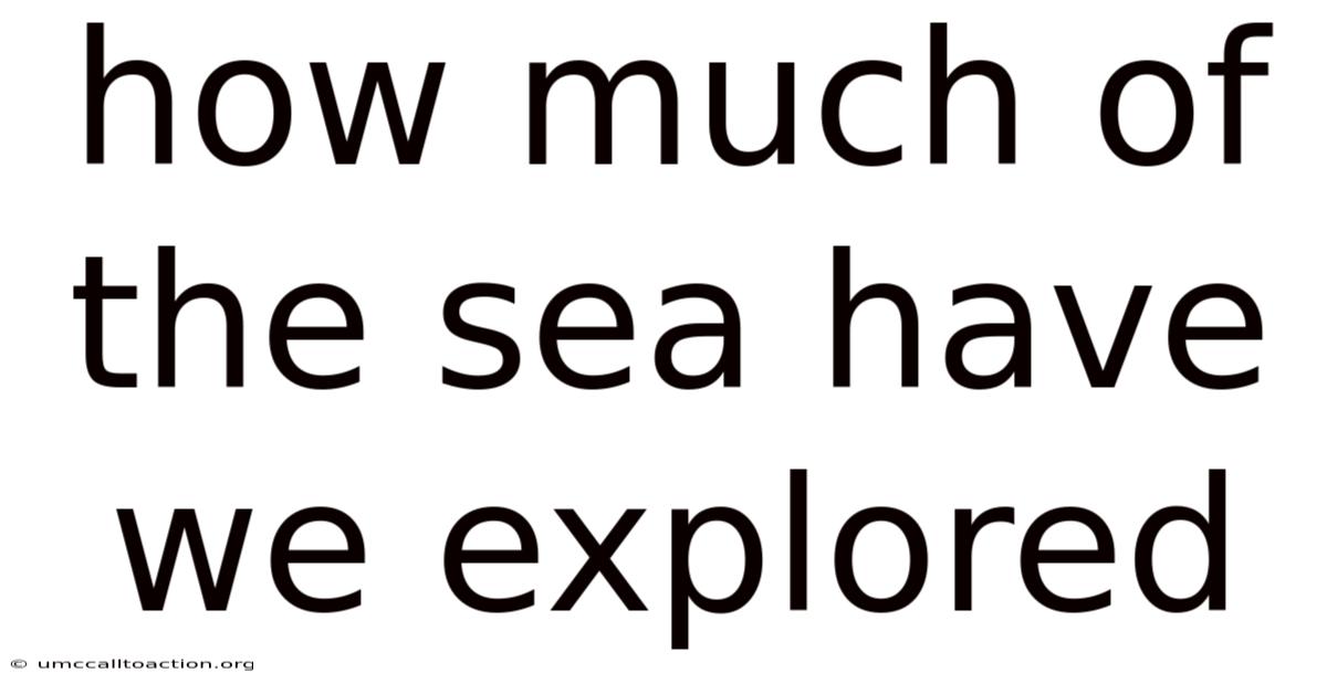 How Much Of The Sea Have We Explored